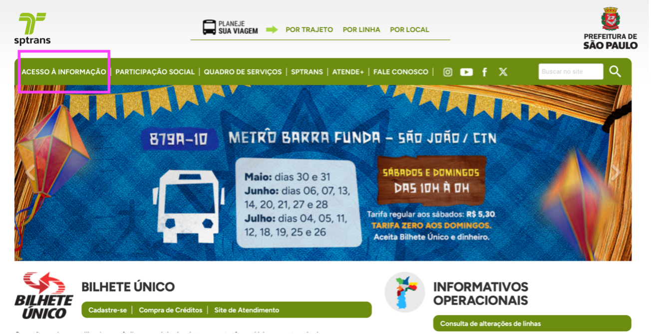 TRANSPARÊNCIA NA SPTRANS – SP (SP)